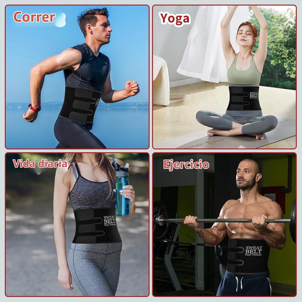 NEWCOO Banda de Sudor para Entrenamiento de Cintura para Mujeres y...