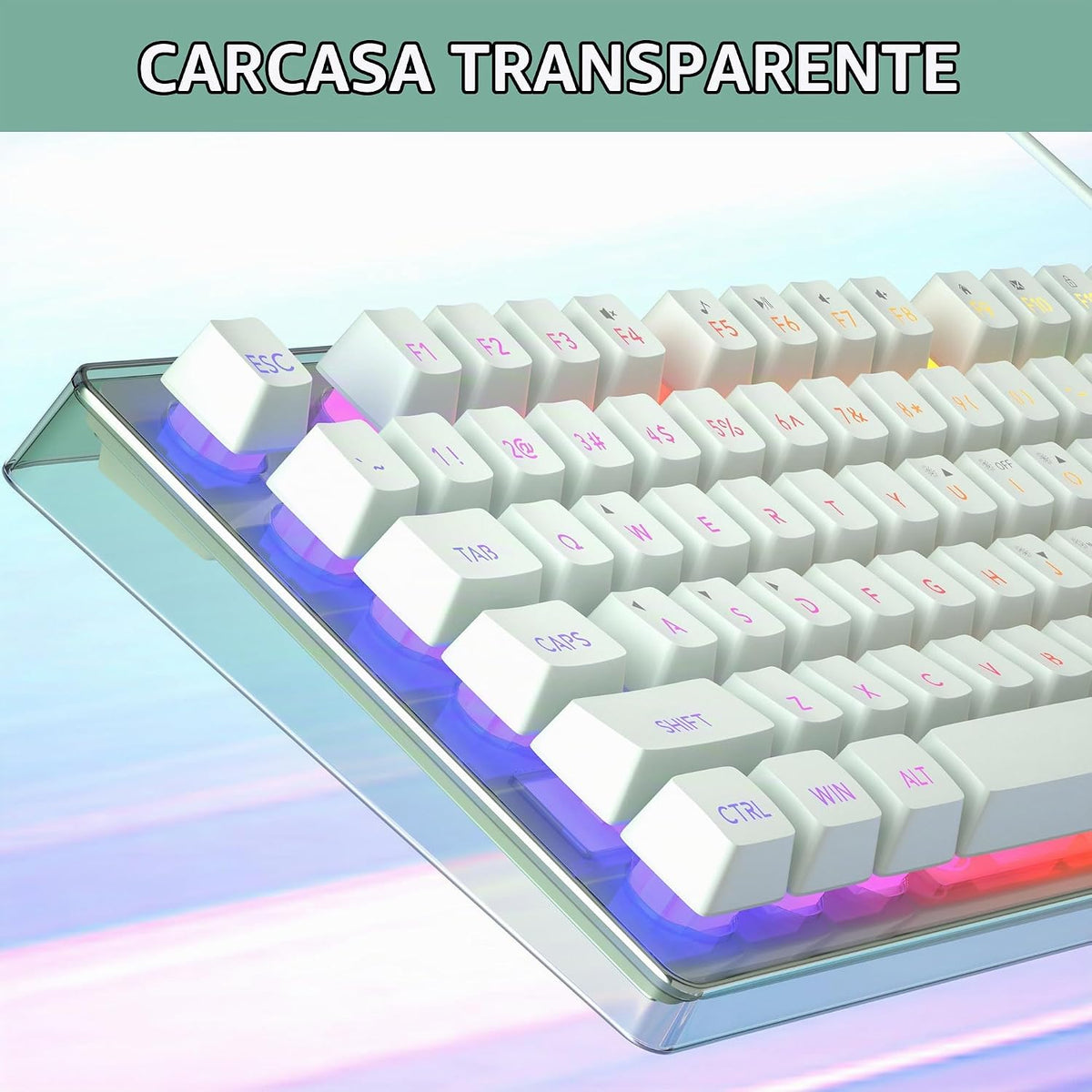 Combo de teclado y mouse para juegos, teclado K1 con retroiluminaci...