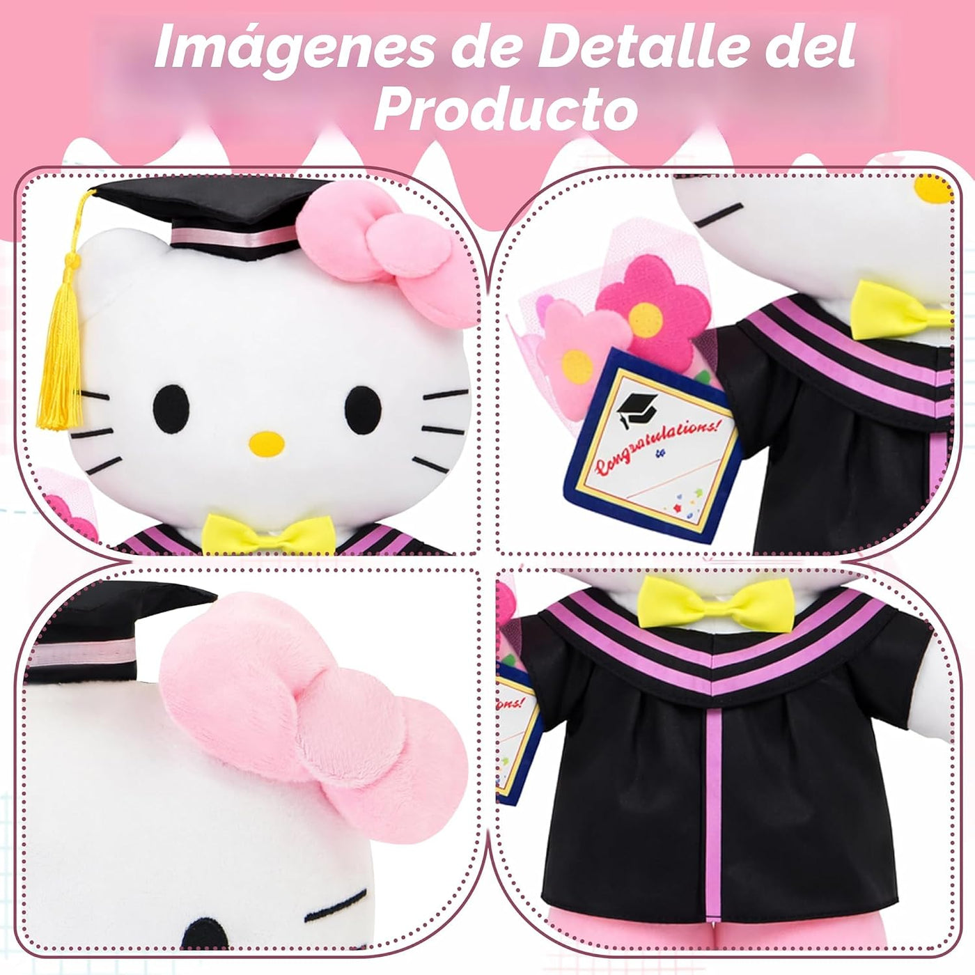 RELIGES Gato de peluche de graduación de 11 pulgadas, animal de pel...