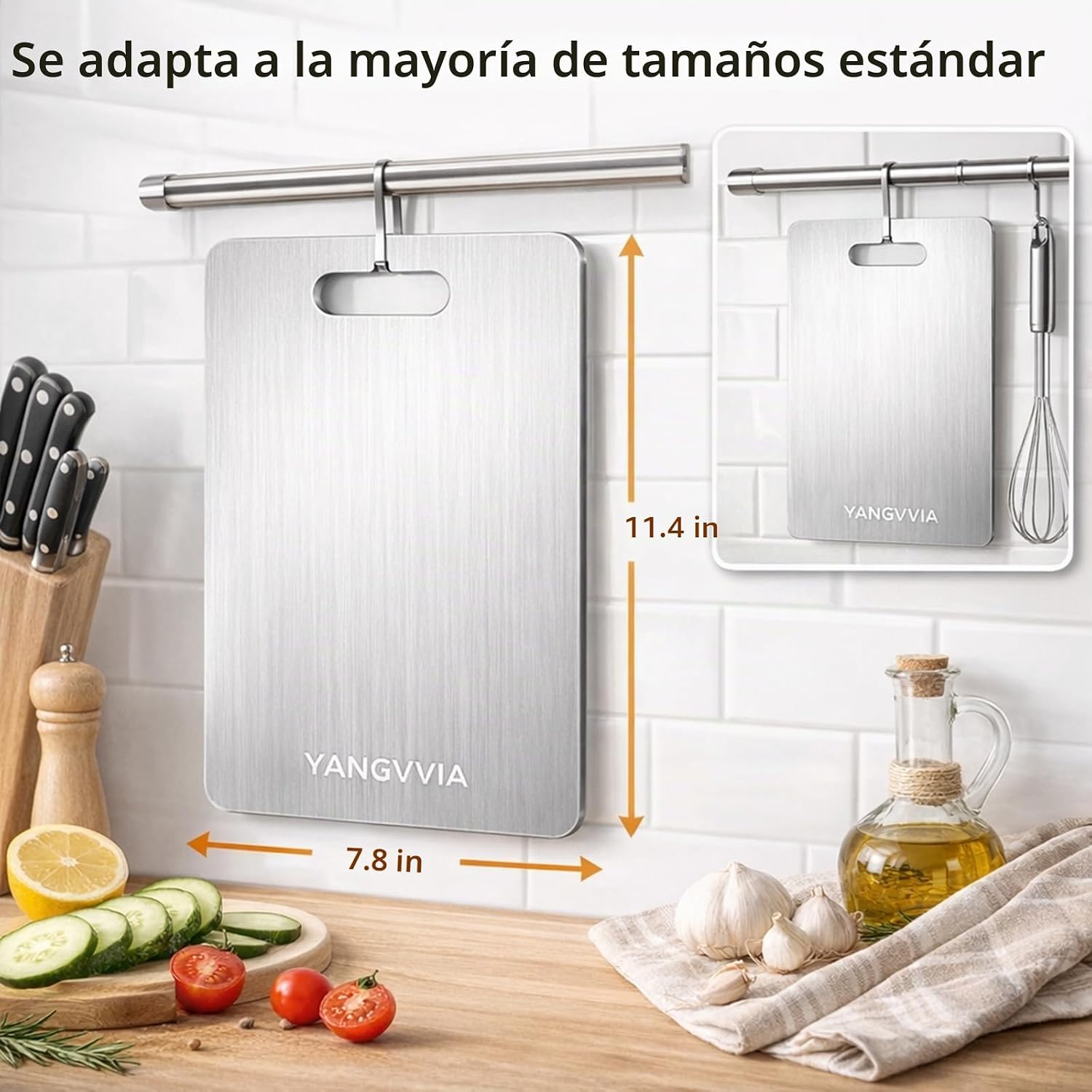 Tabla de cortar, tabla de cortar de acero inoxidable de grado alime...