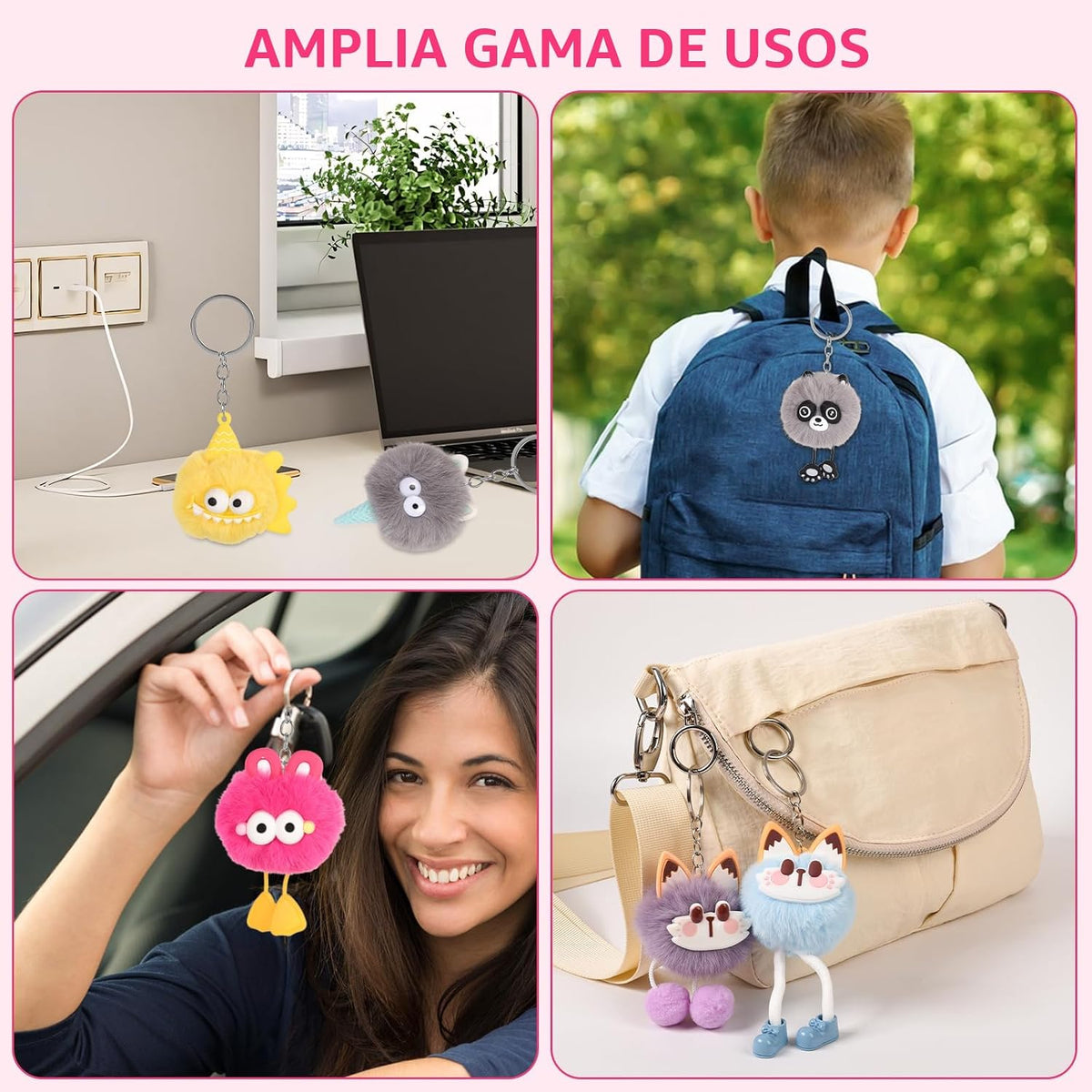 LiYiQ 30 piezas de lindos llaveros de peluche kawaii a granel para...