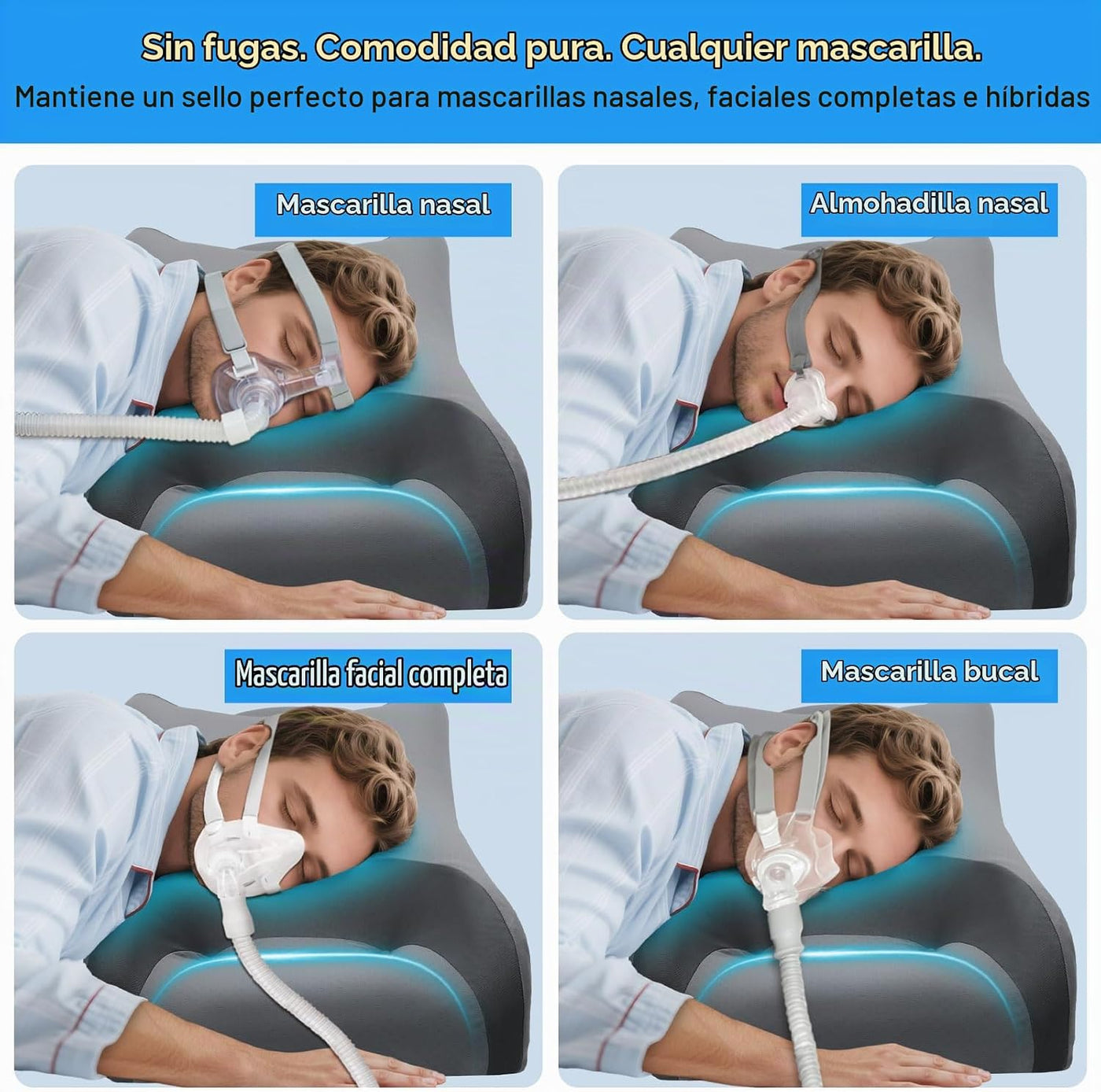 IKSTAR Almohada CPAP para personas que duermen de lado con recortes...