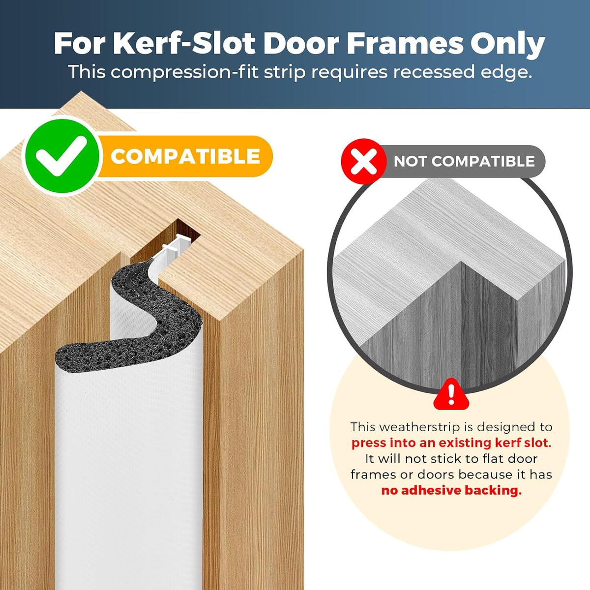 Sello de puerta burlete de 20 pies, tira de espuma estilo Kerf para...