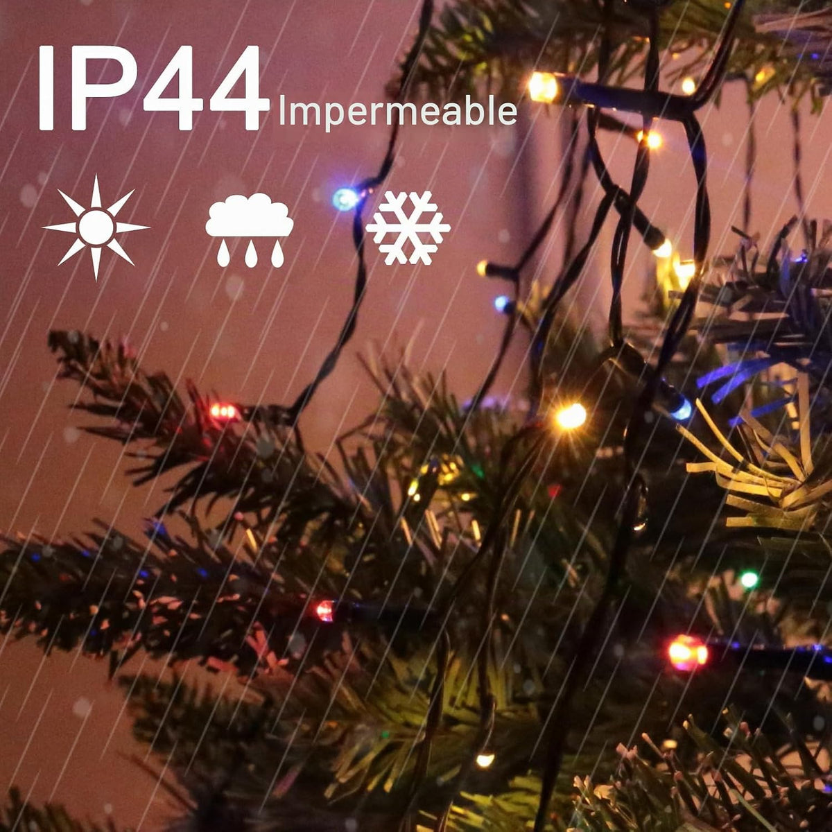 Janplay Guirnalda de luces para árbol de Navidad, 400 LED, 16 línea...
