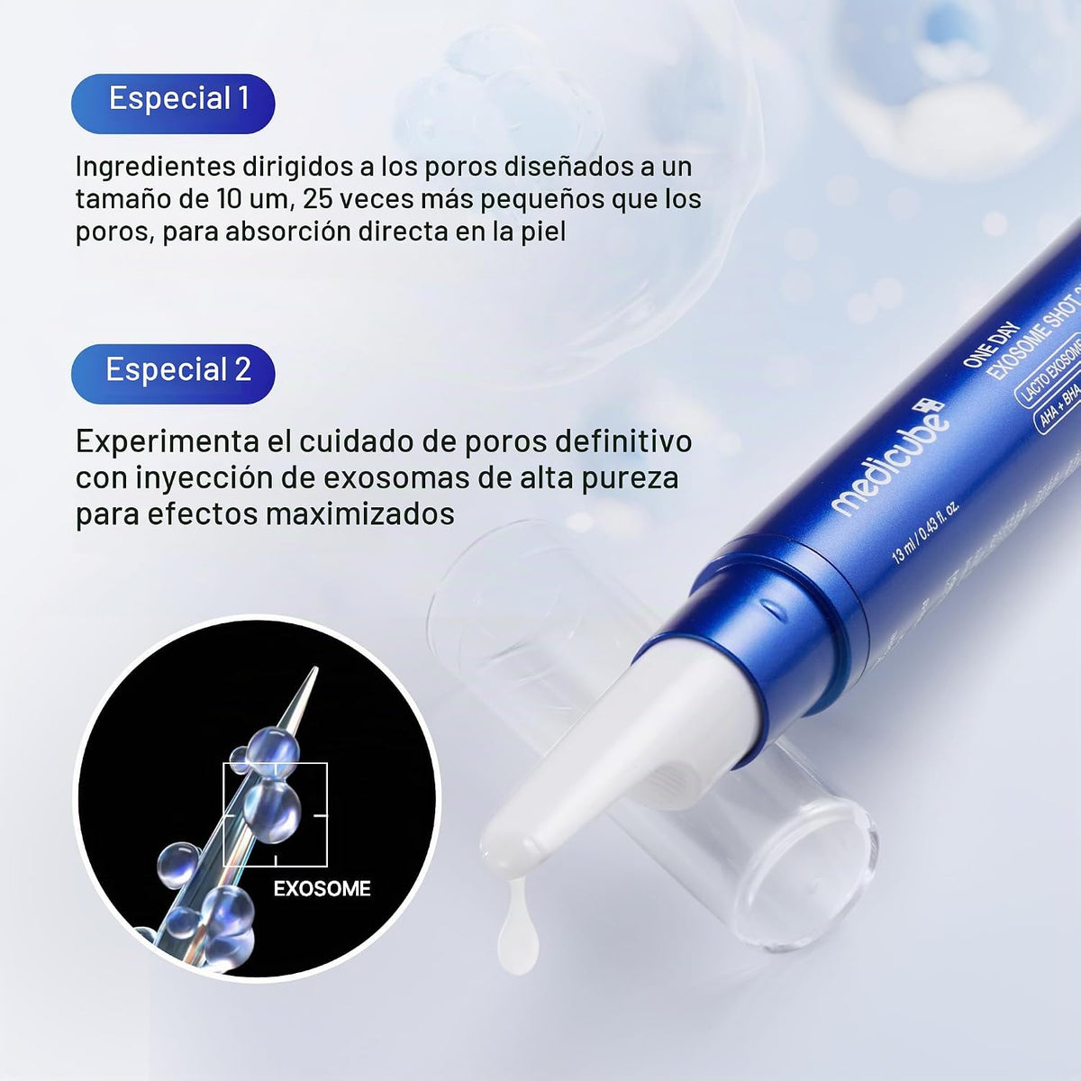 medicube Exosome Shot Zero 25,000 PPM Spicule - Suero facial líquid...