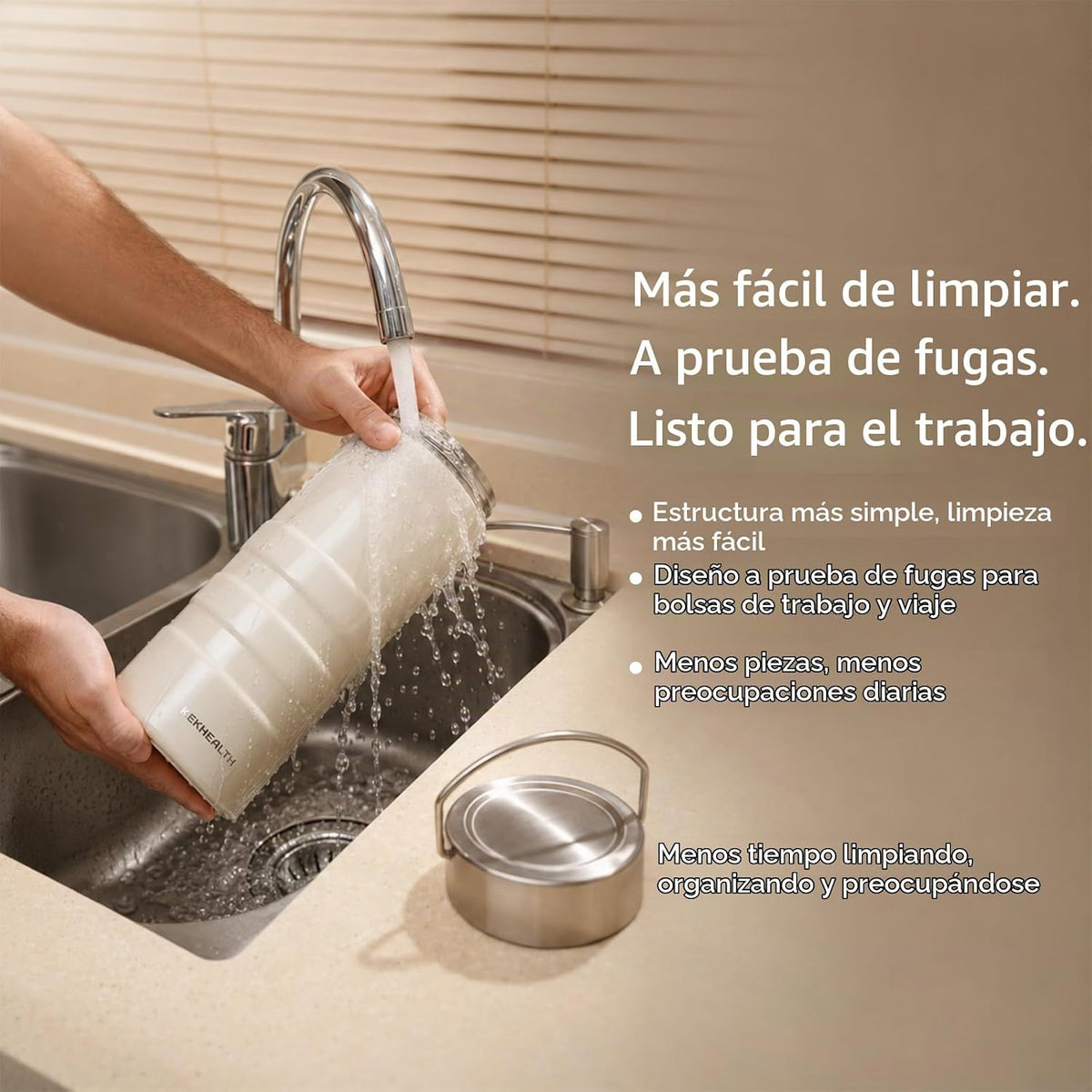 KEKHEALTH Enfriador de leche materna de acero inoxidable de 22 onza...