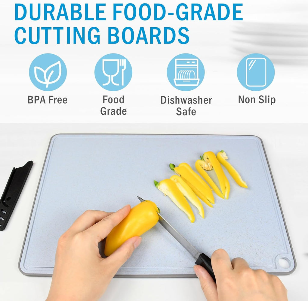 Juego de 3 tablas de cortar de fibra de trigo para cocina, juego de...