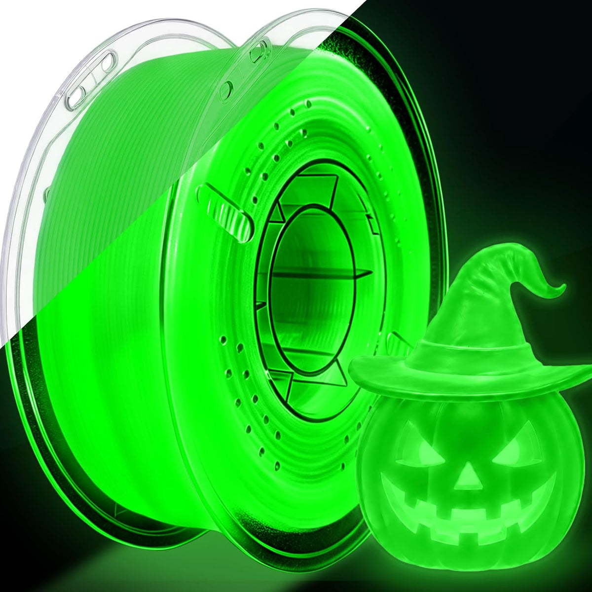 Meuymeu Filamento PLA verde claro de 2.2 lbs que brilla en la oscur...
