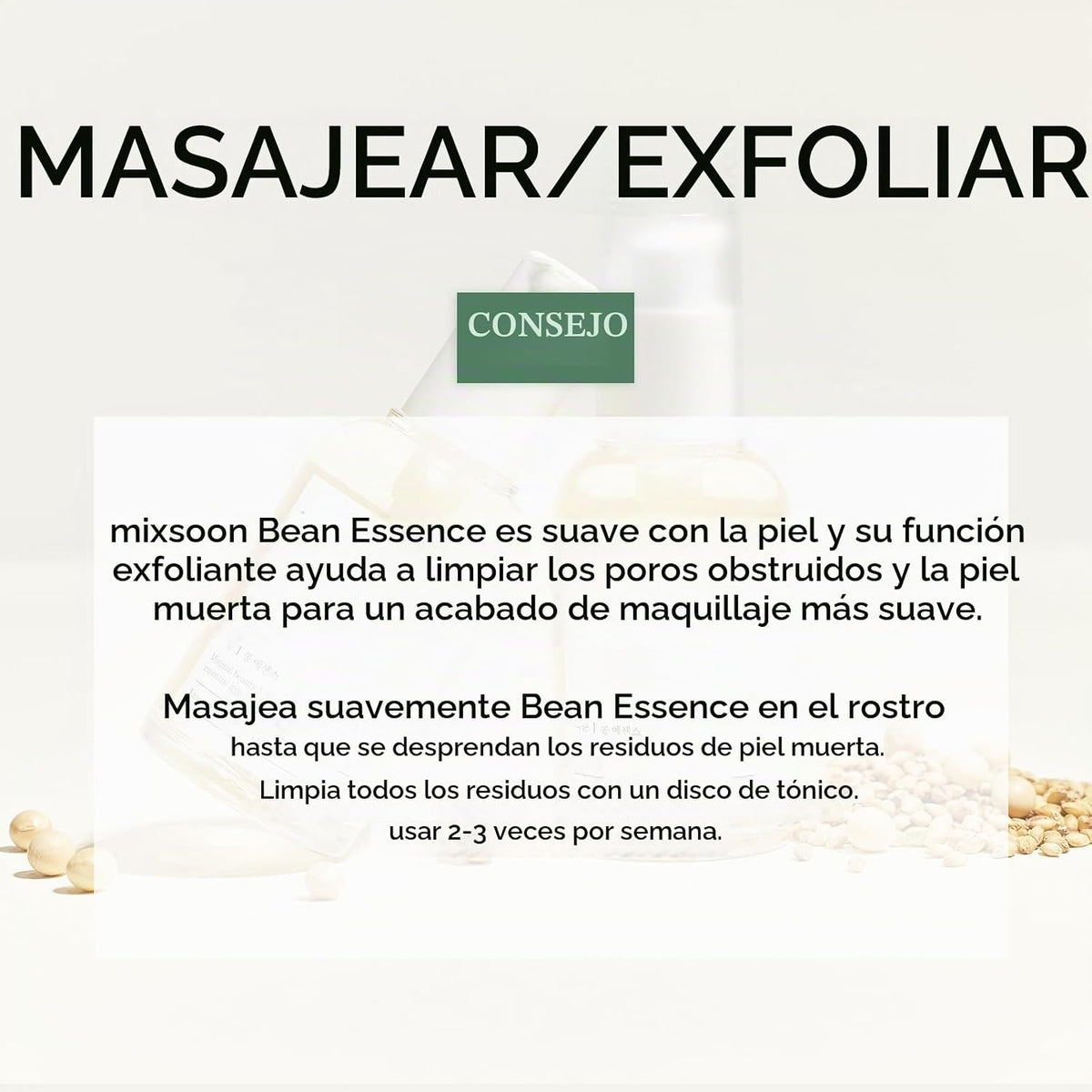 mixsoon Bean Essence Korean Skin Care, Gentle AHA Exfoliating Essen...