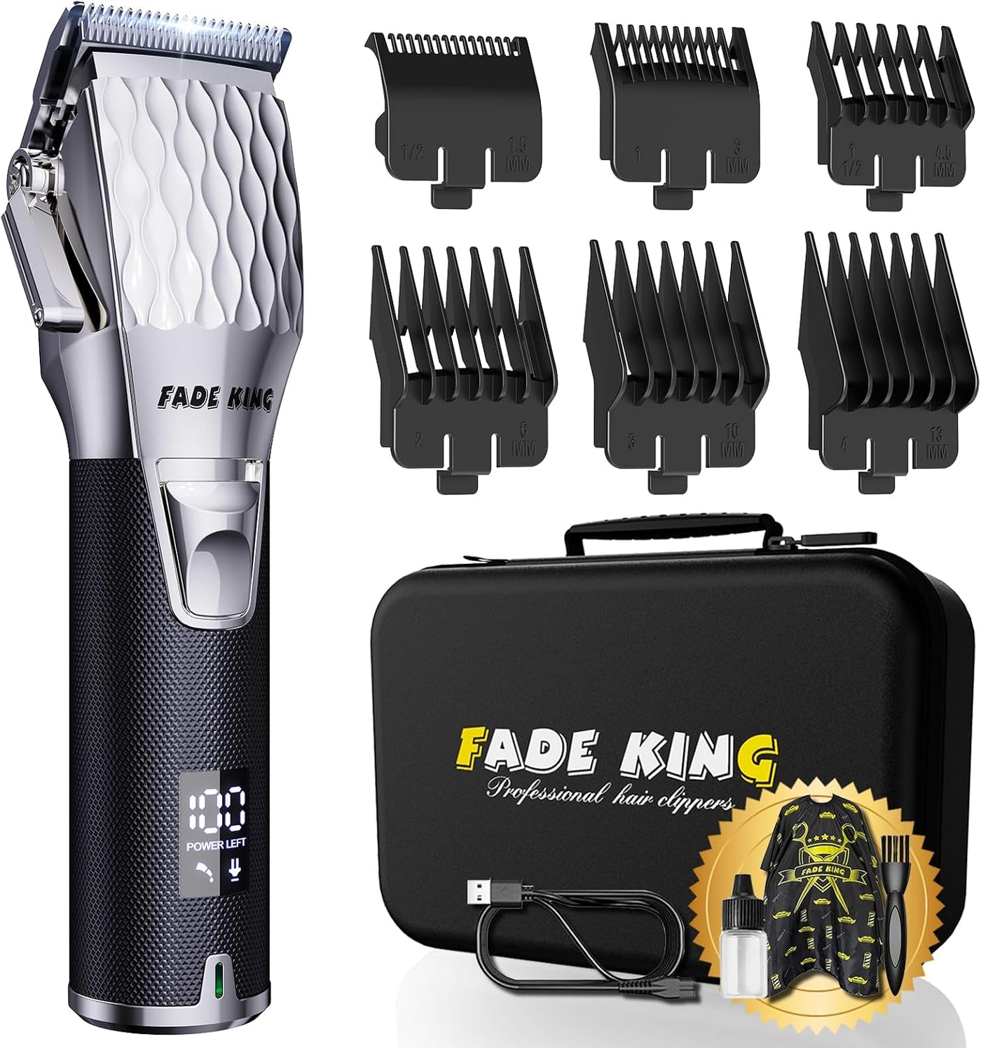 FADEKING® Cortapelos profesionales para hombres, cortapelos inalámb...