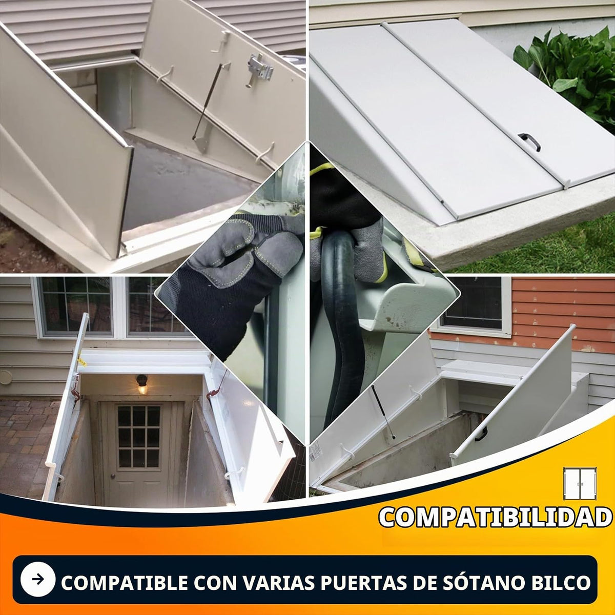 para kit de burletes para puerta de sótano Bilco (4 almohadillas de...