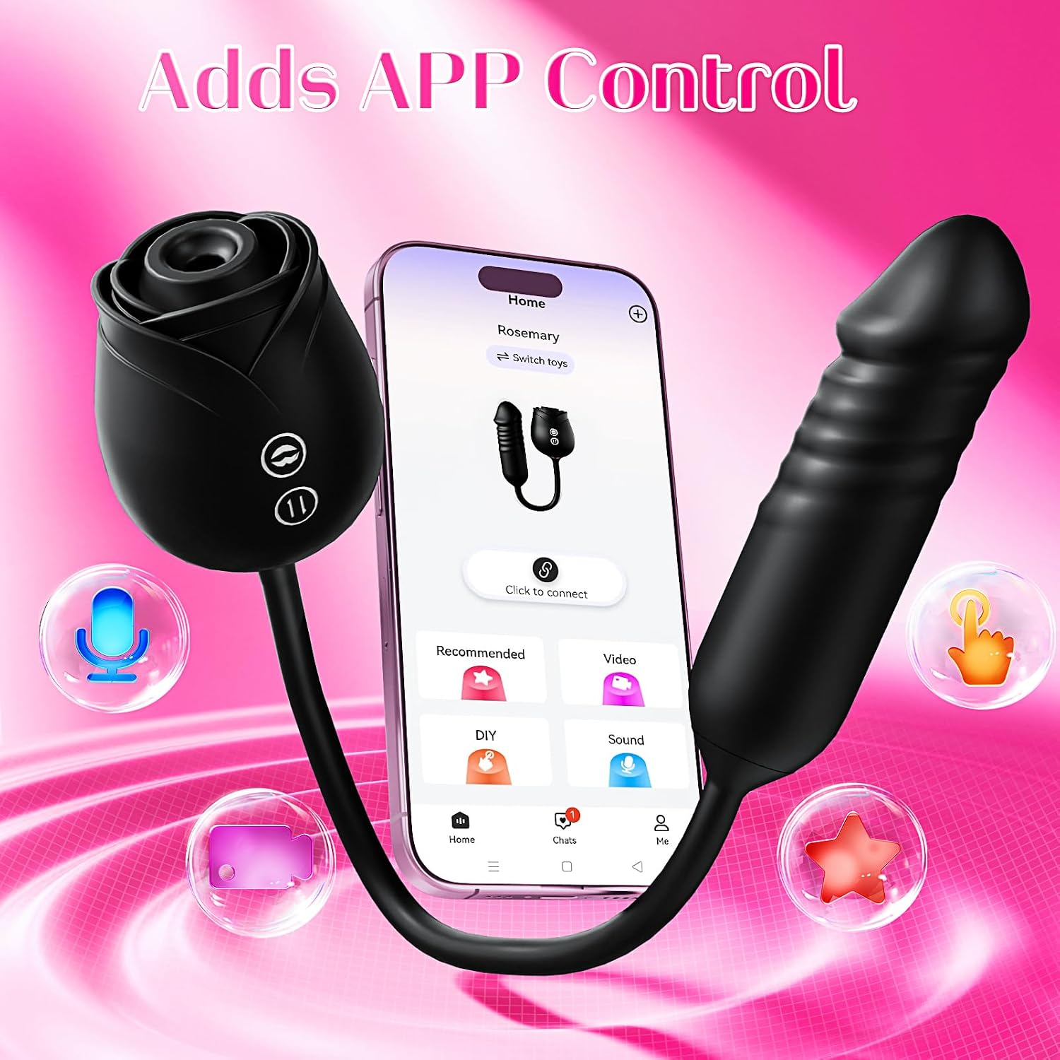 Consoladore Vibrador para Mujeres - MOOLIGIRL Control por APP Rosa,...