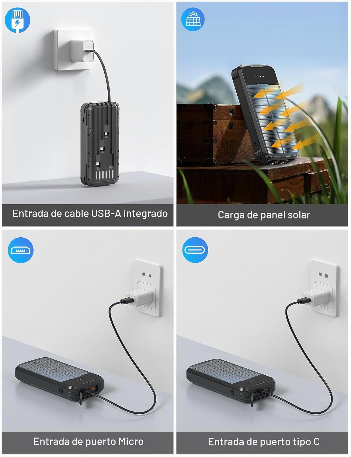Cargador solar portátil de carga rápida del banco 40000mAh PD20W de...
