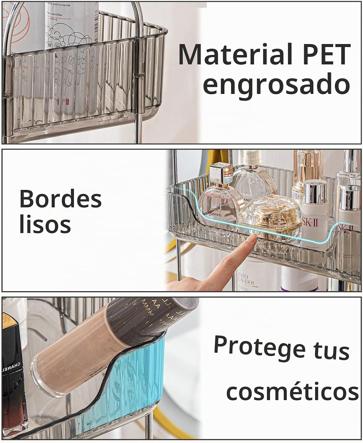 Shuang Qing Organizador de mostrador de baño, almacenamiento de enc...