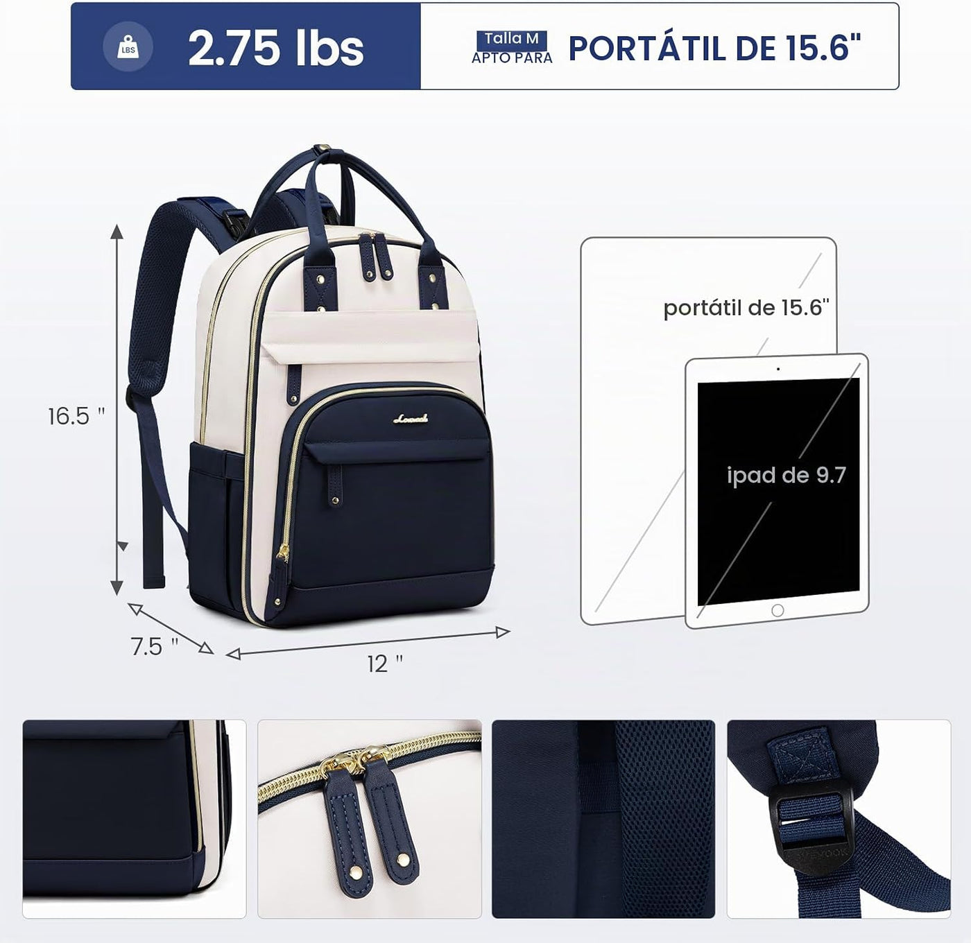 LOVEVOOK Mochila para Pañales, Bolsa de Bebé con Cambiador, Mochila...