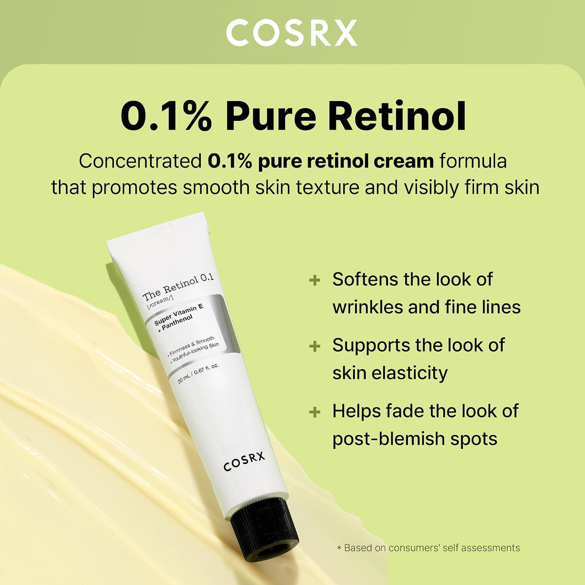 COSRX Retinol 0.1% Crema, Crema antienvejecimiento para ojos y cuel...