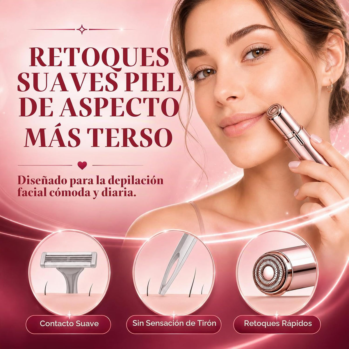 Depilación facial impecable para mujeres, dispositivo, removedor de...