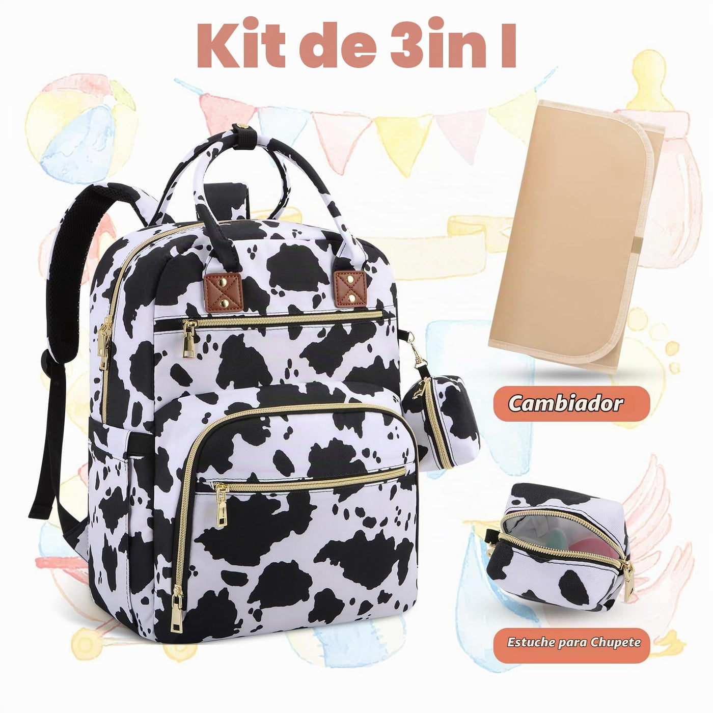Tenot Mochila para pañales de bebé, bolsas de pañales de viaje para...