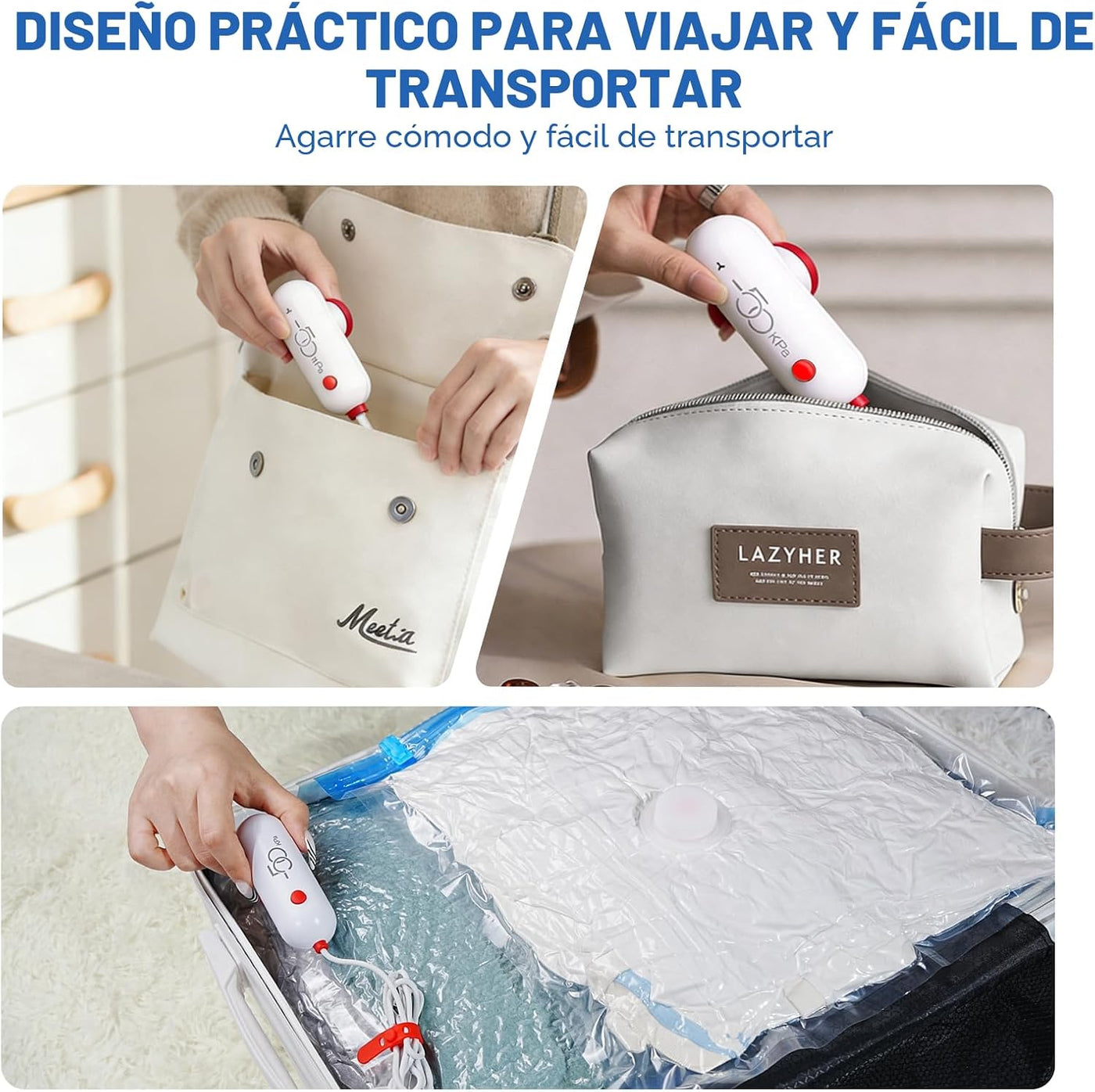 VMstr Paquete de 15 bolsas de almacenamiento al vacío de viaje con...
