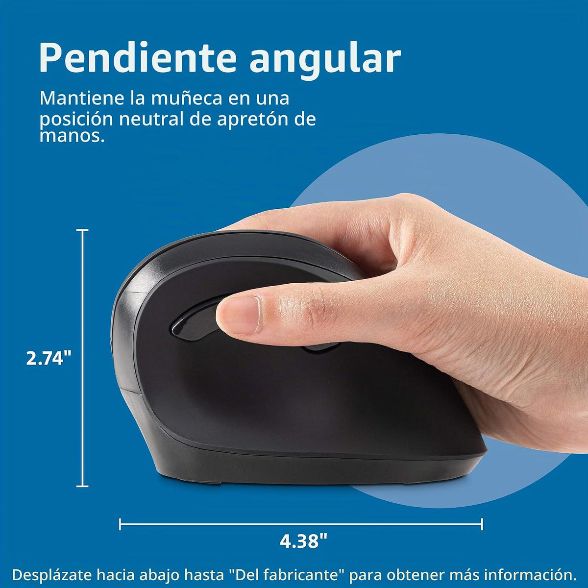Kensington Ratón inalámbrico vertical ergonómico (K75575WW), gris\/...