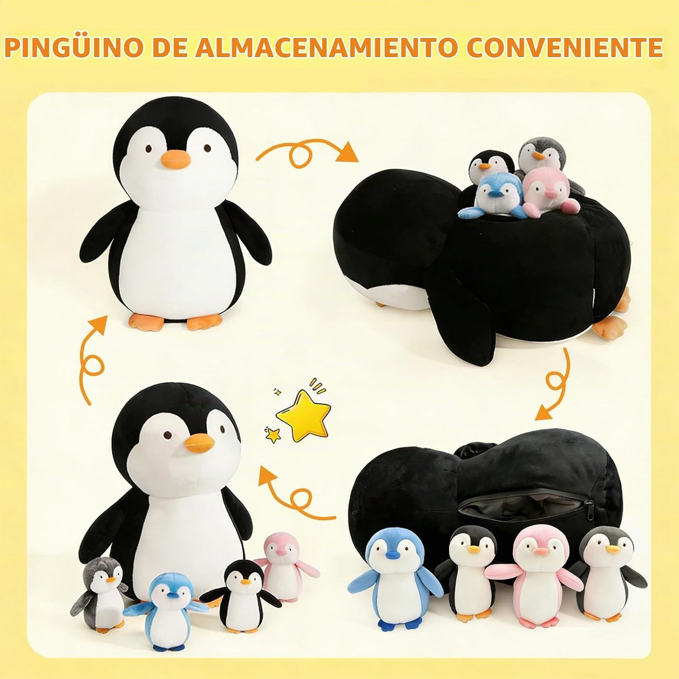 MMguai Juego de 5 Piezas de Animales de Peluche de Pingüinos, Peluc...