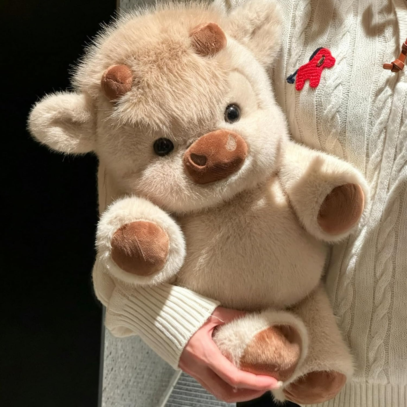 Peluches para correr, animal de peluche de vaca de las tierras alta...