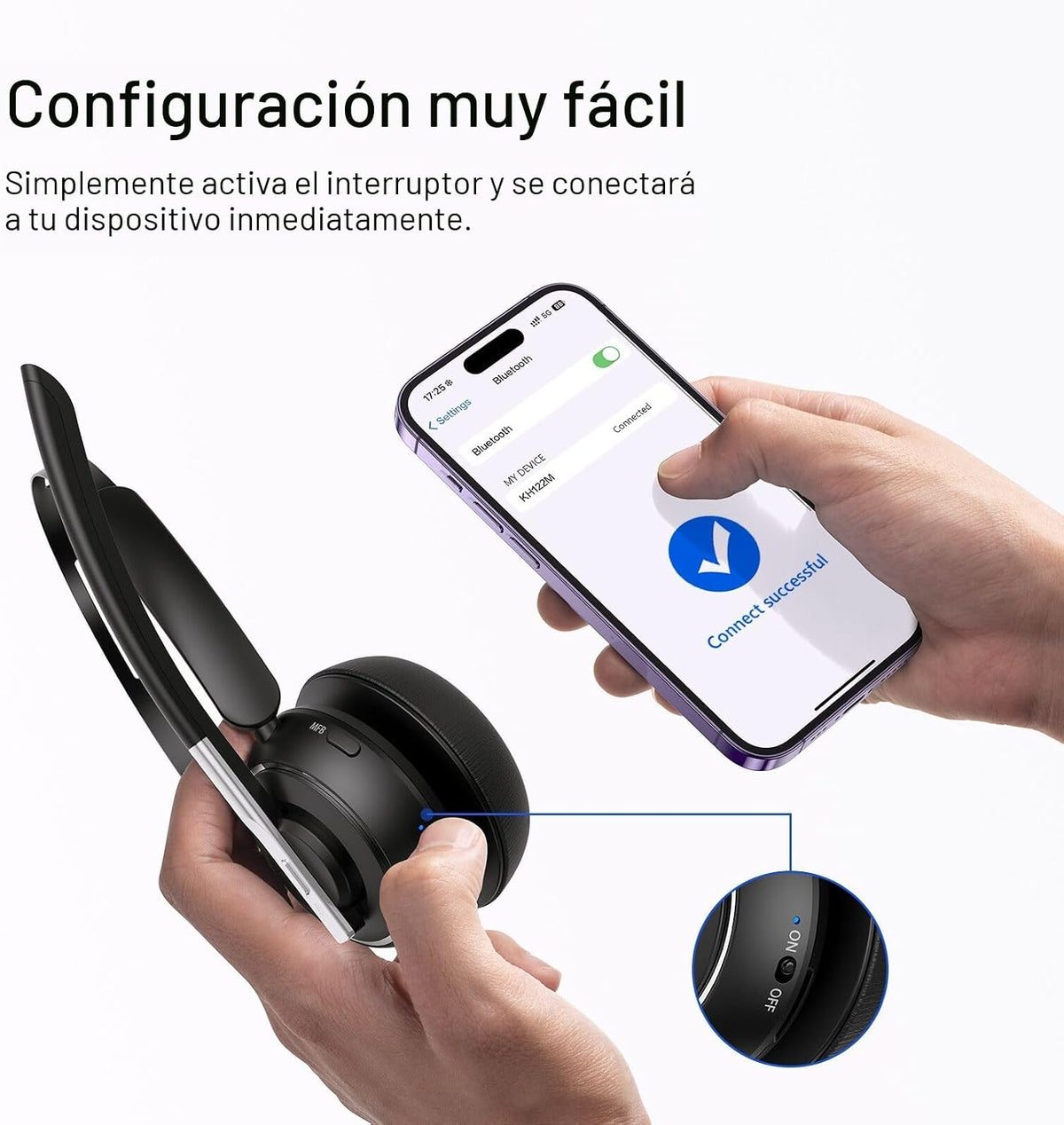 Auriculares inalámbricos con micrófono para el trabajo Auriculares...