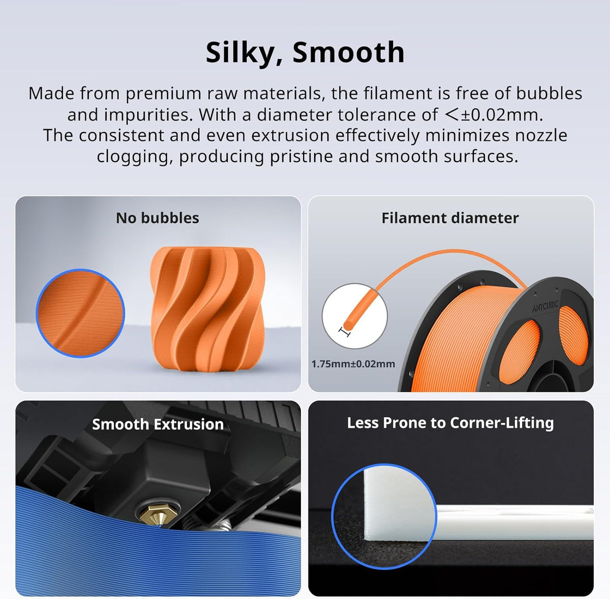 ANYCUBIC PLA Plus (PLA+), filamento para impresora 3D de 1,75 mm pa...