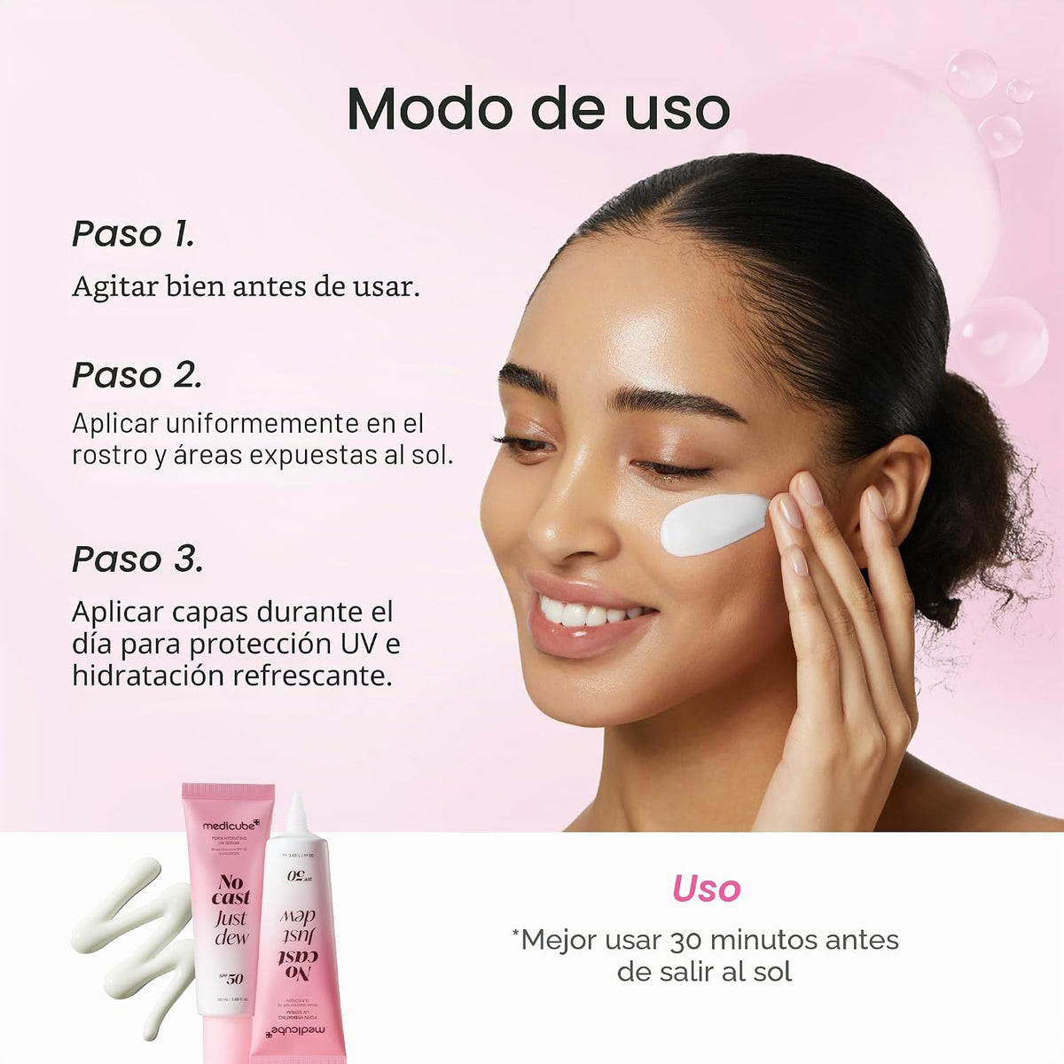 medicube UV Dew &amp; Daily Cleanse Duo: Serum solar PDRN y limpiad...