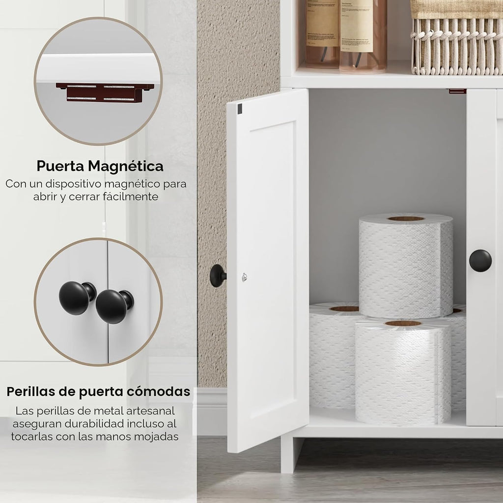 Homhedy Armario de almacenamiento de baño pequeño, almacenamiento i...
