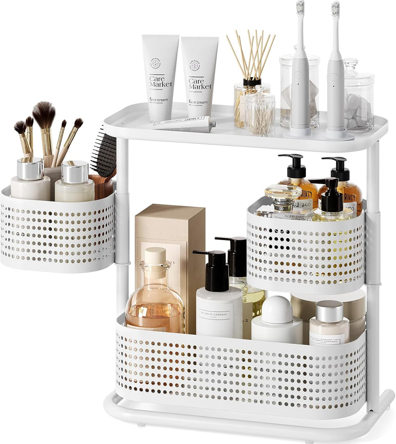 KINGRACK - Organizador de metal para mostrador de baño, estante gir...