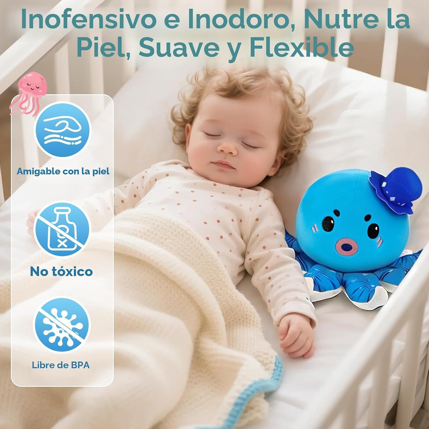 SAIMAND - Juguete musical de peluche de pulpo para gatear, regalo s...