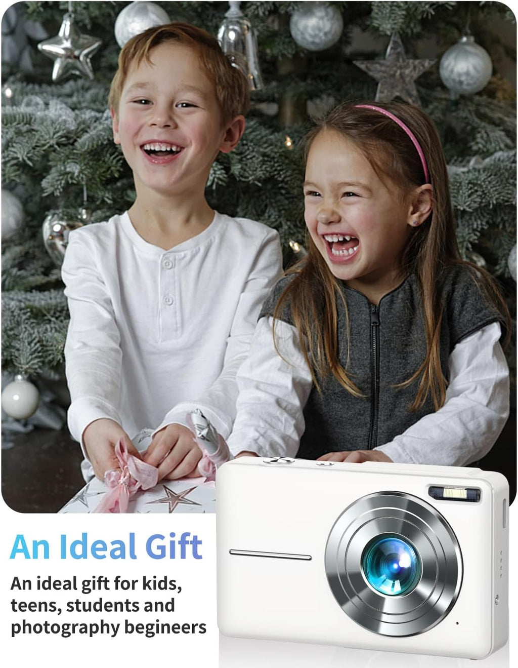 Cámara digital FHD 1080P apuntar y disparar cámara con tarjeta de 3...