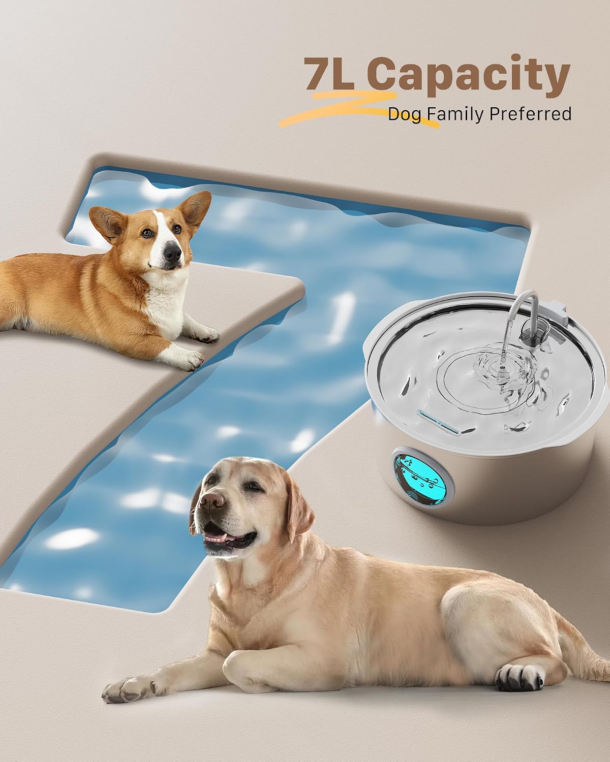 Fuente de agua para mascotas para perros grandes: fuente de agua de...
