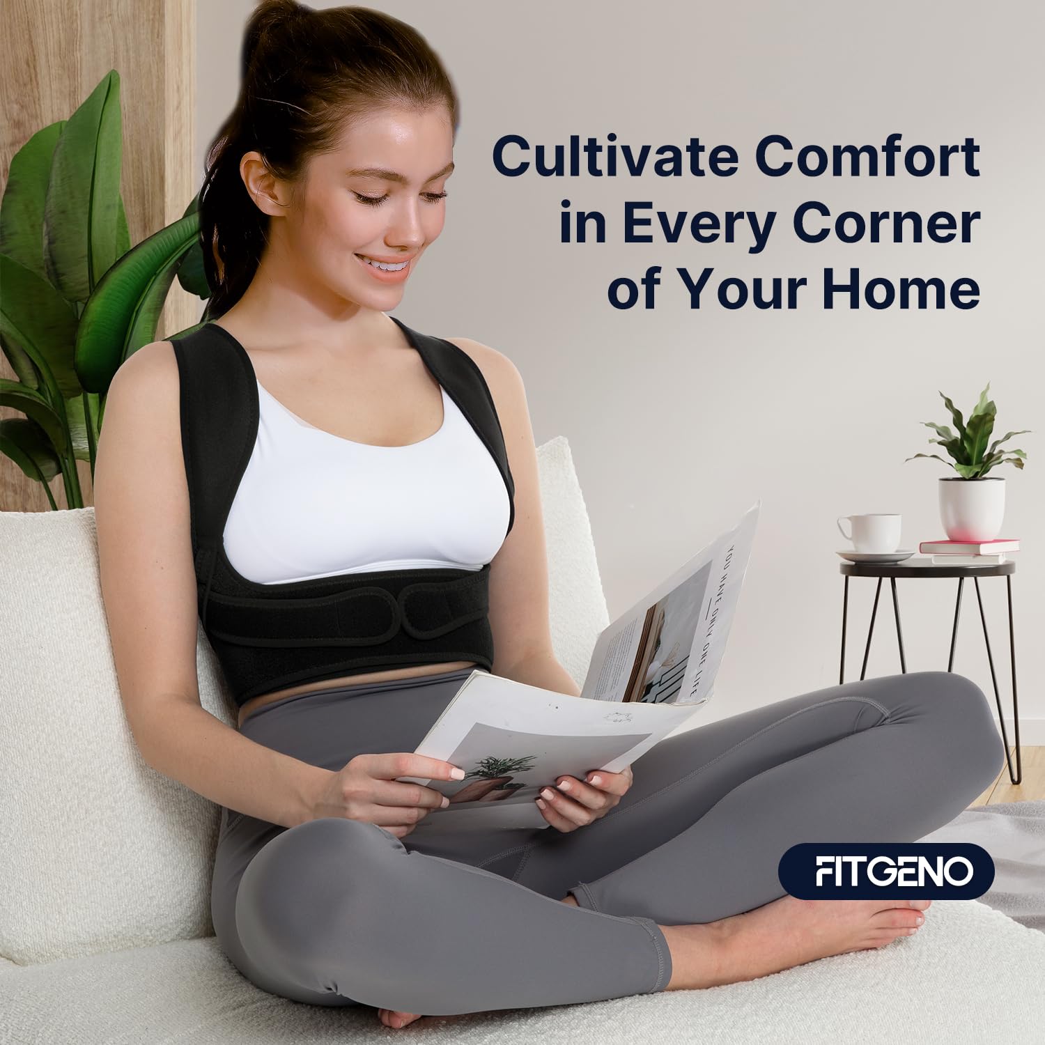 Corrector de postura Fit Geno para mujer Lite, soporte superior de...