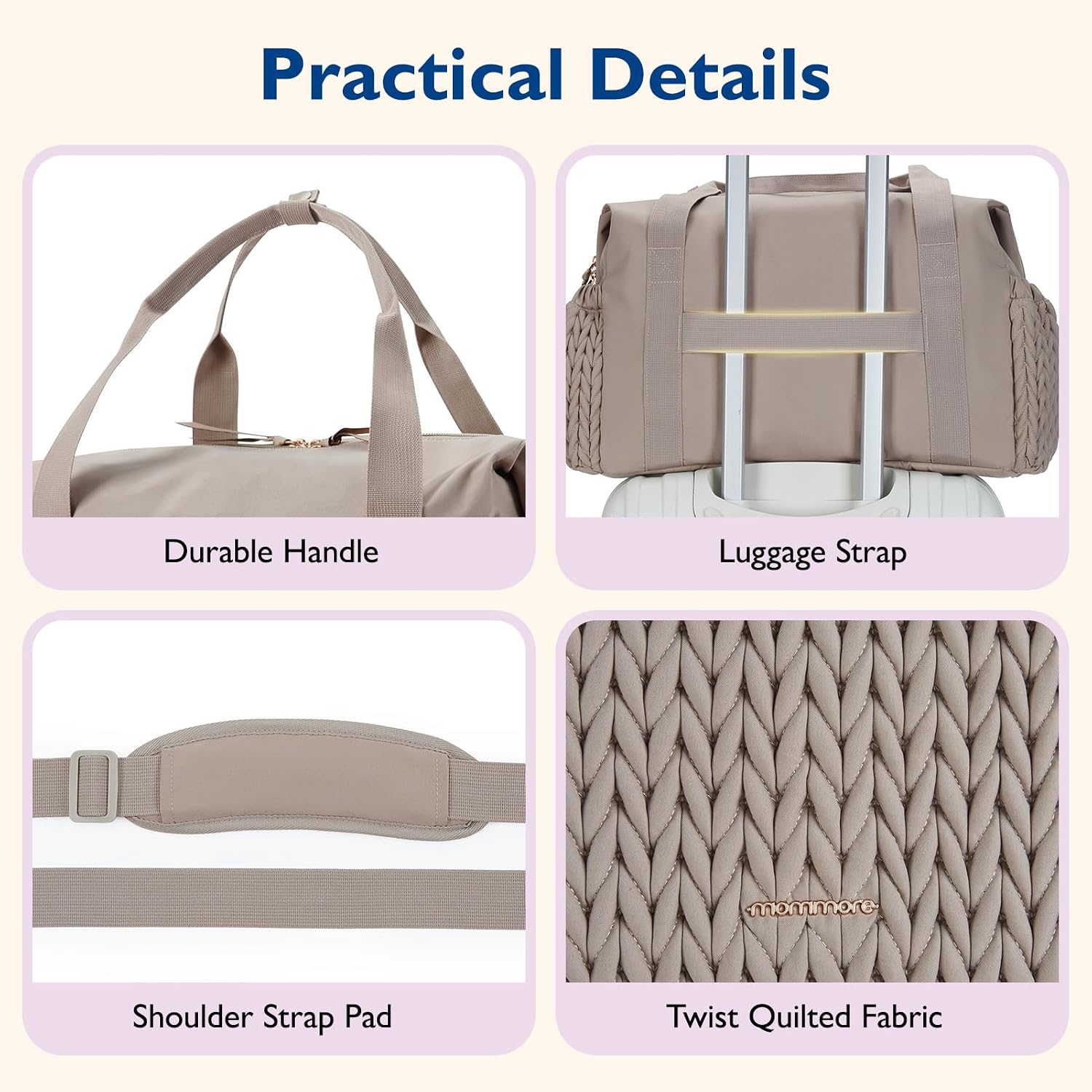 mommore - Bolso para pañales, bolsos de gran capacidad para viajes,...