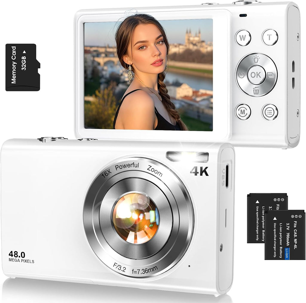 Cámara digital, cámara 4K de enfoque automático para vlogging para...