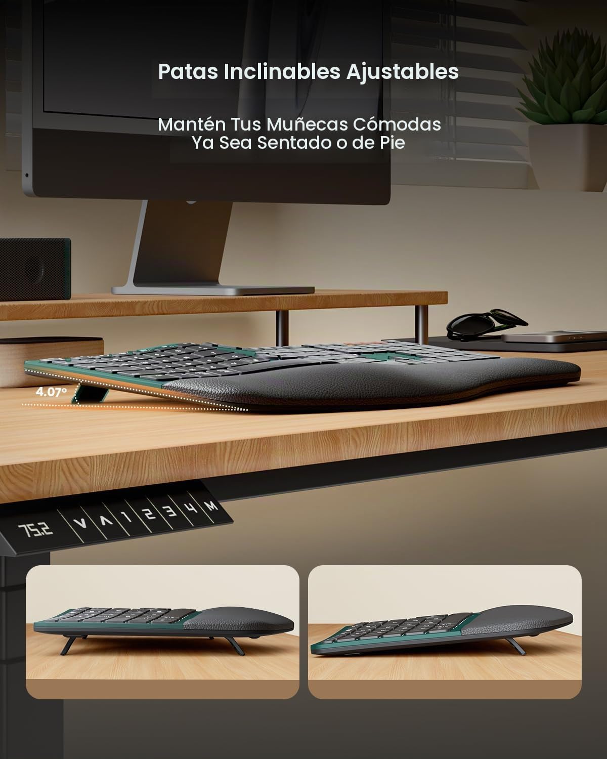 ProtoArc EKM01 Plus Combo de ratón y teclado ergonómico inalámbrico...