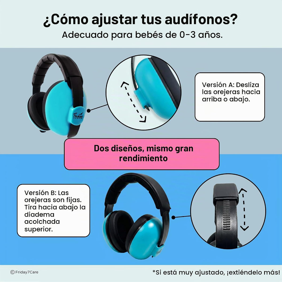 Friday 7Care - Auriculares para bebé, protección de oídos para bebé...