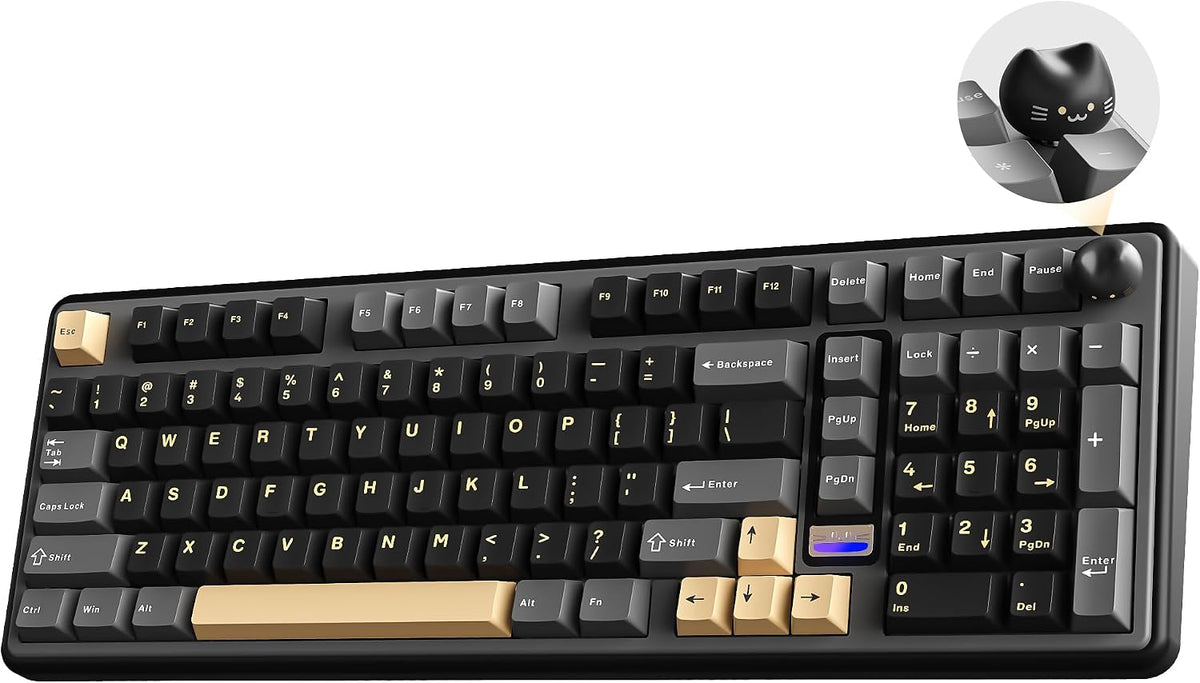 YUNZII Teclado mecánico inalámbrico B98 PRO 96% (negro, interruptor...
