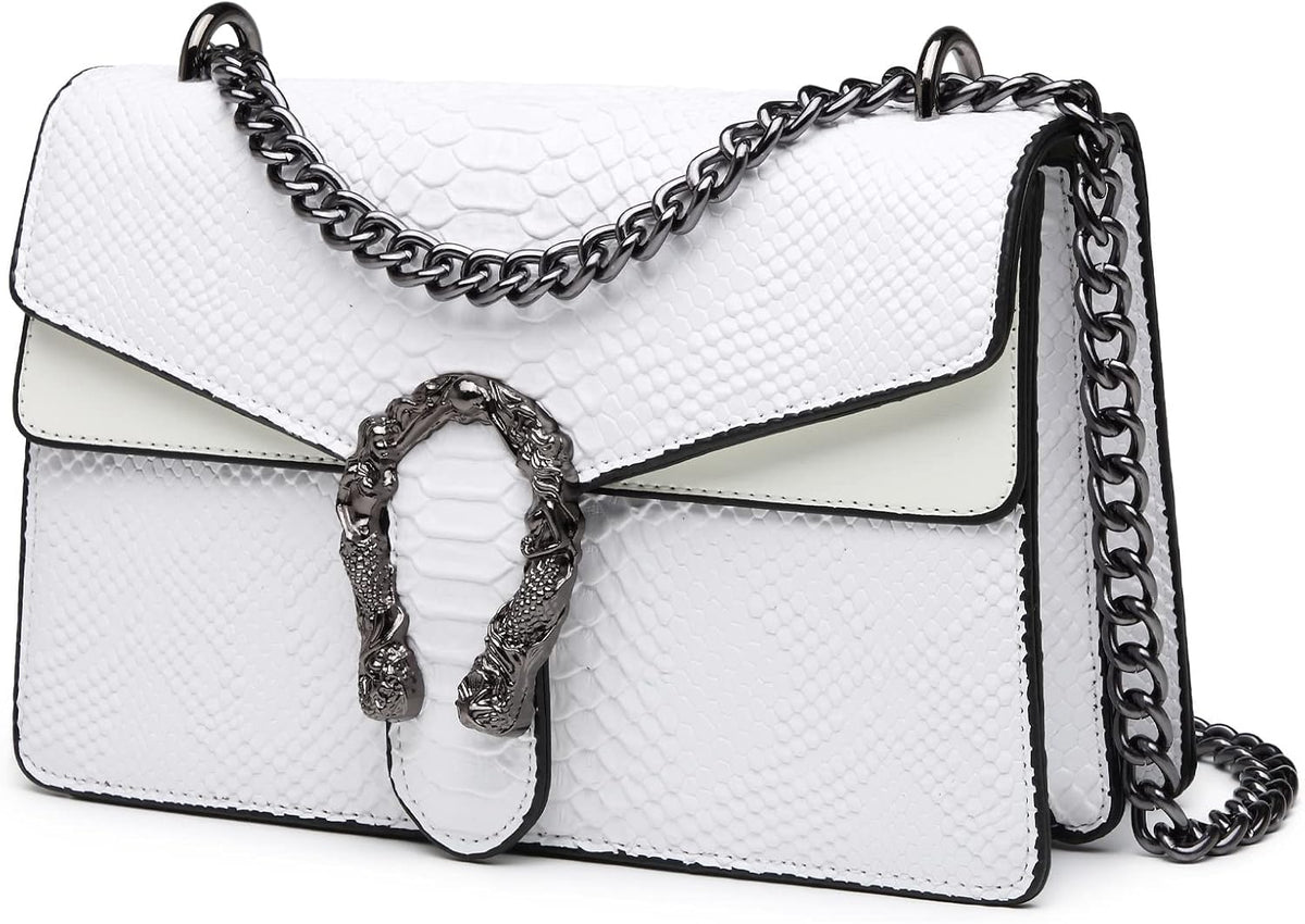MYHOZEE Crossbody Bags for Women - Snake Printed Clutch Purses Leat...