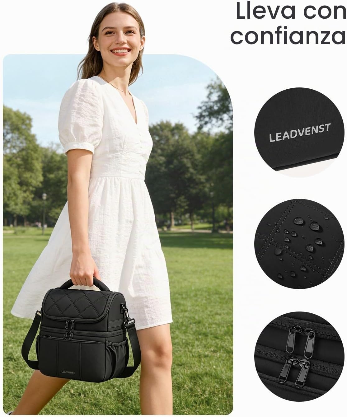 Leadvenst Bolsa enfriadora de leche materna, doble cubierta de 12L...