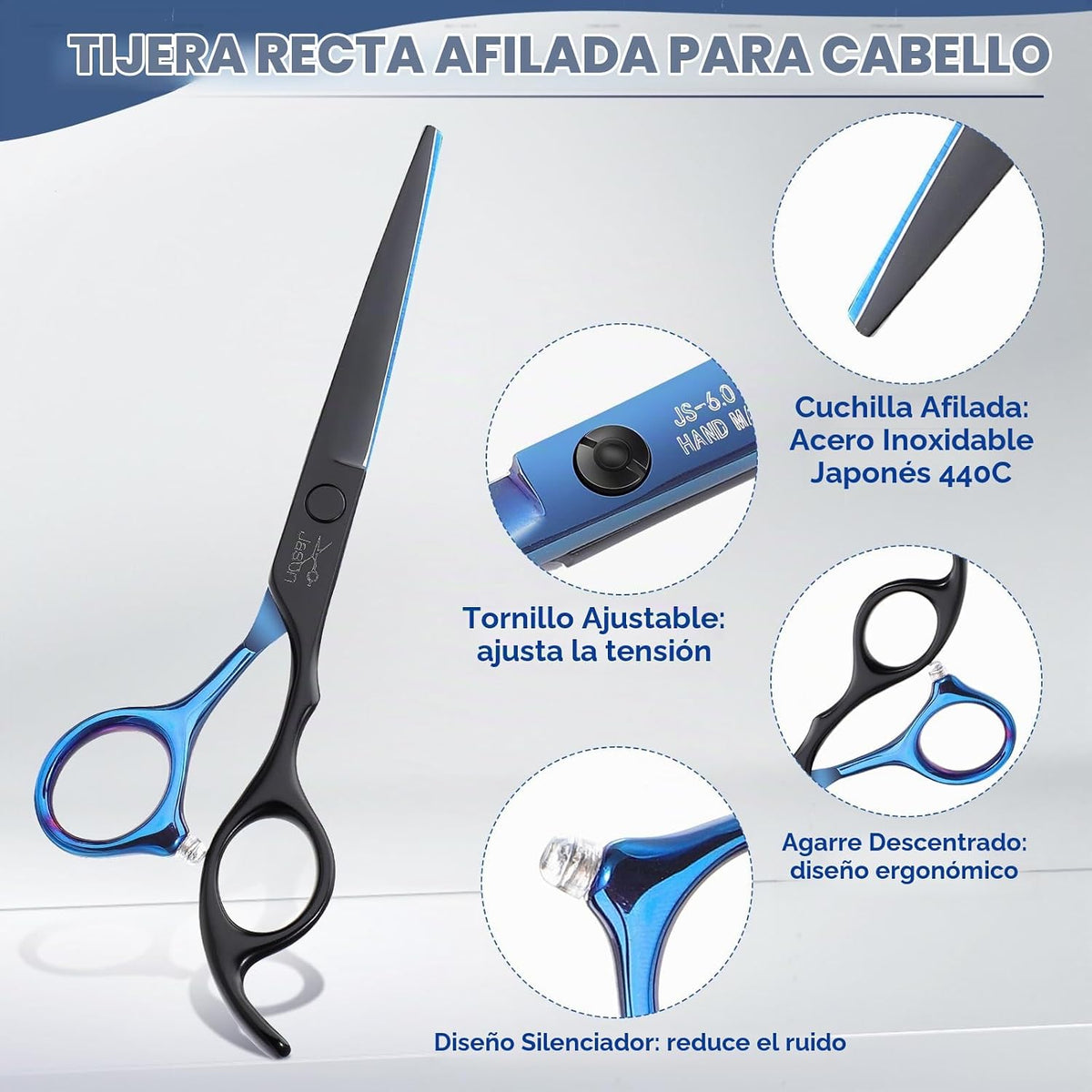 JASON Kit de tijeras de corte de cabello, juego profesional de 10 t...