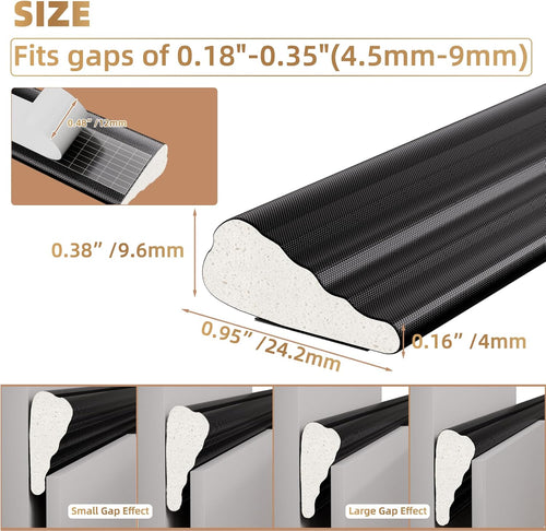 3 piezas × 196" de cinta selladora de espuma en forma de cuña p...