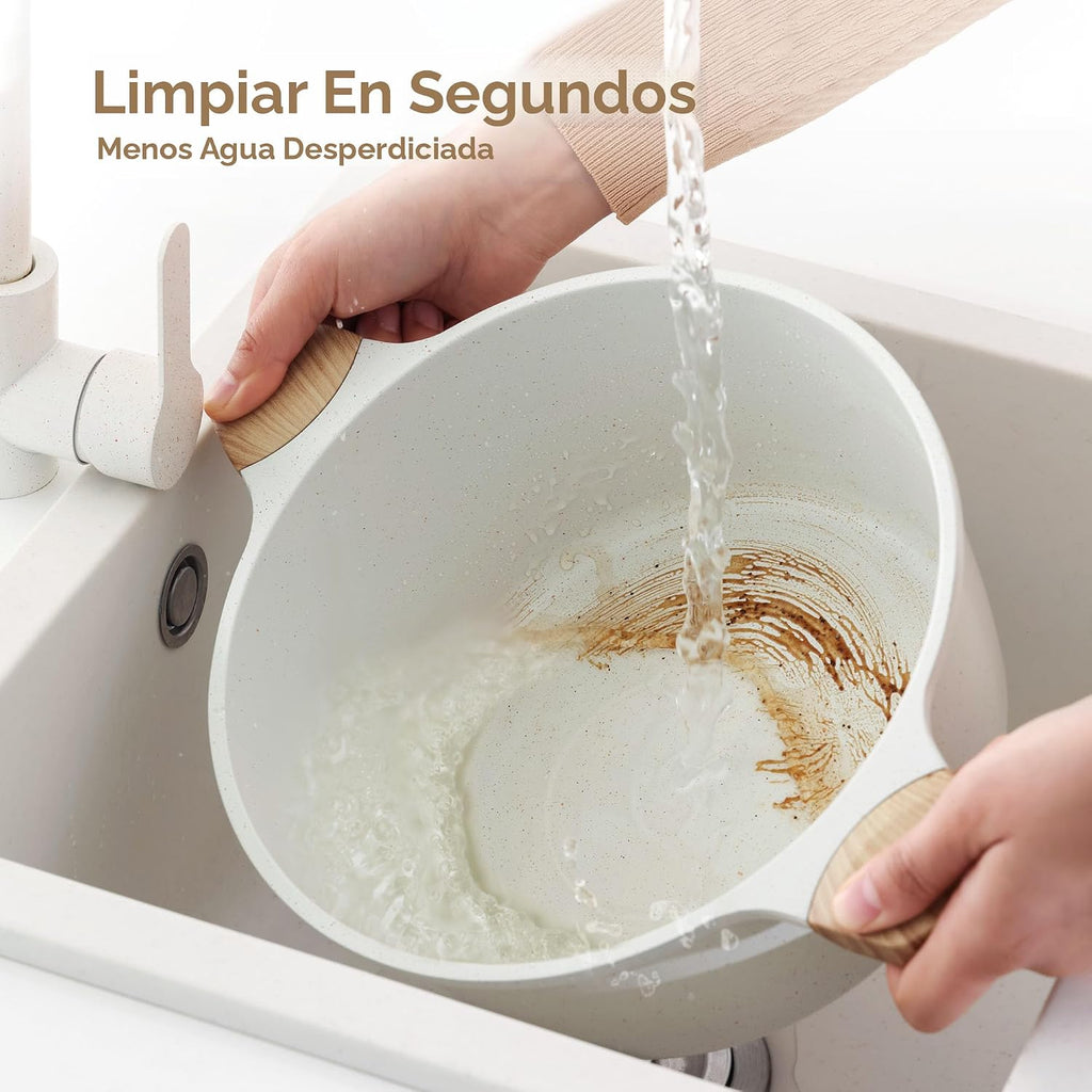 SENSARTE Juego de utensilios de cocina de cerámica antiadherente de...