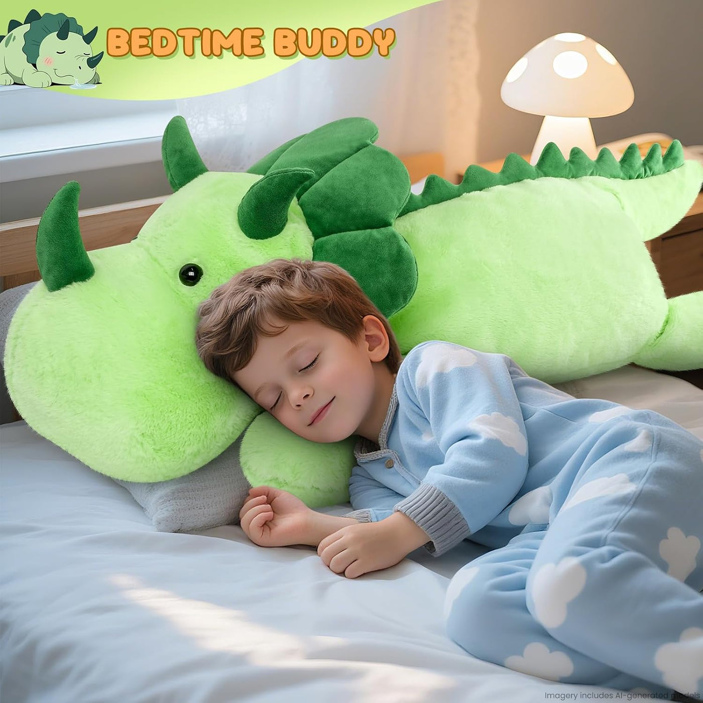 SuzziPals Triceratops de peluche gigante de 43 pulgadas, animal de...