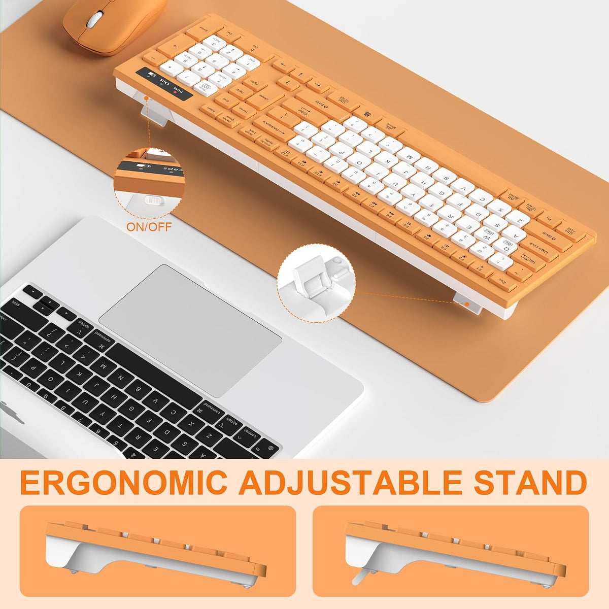 Teclado inalámbrico y mouse combinado silencioso para oficina y hog...