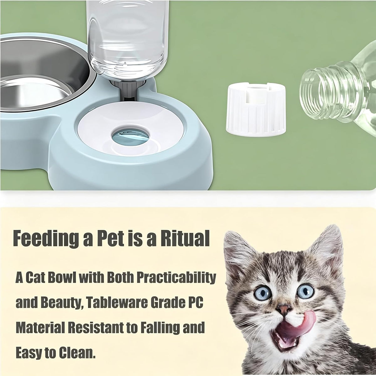 YSHOME&amp;PET Juego de cuencos dobles para perros, comida y agua p...