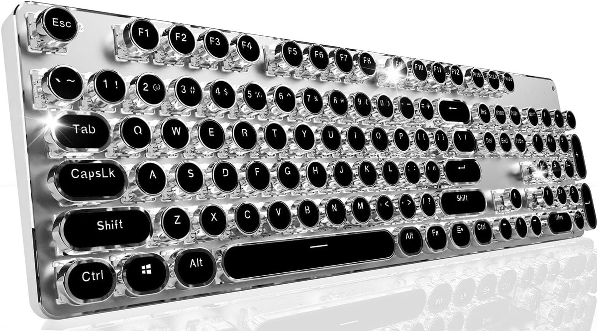 Teclado mecánico inalámbrico del estilo de la máquina de escribir c...