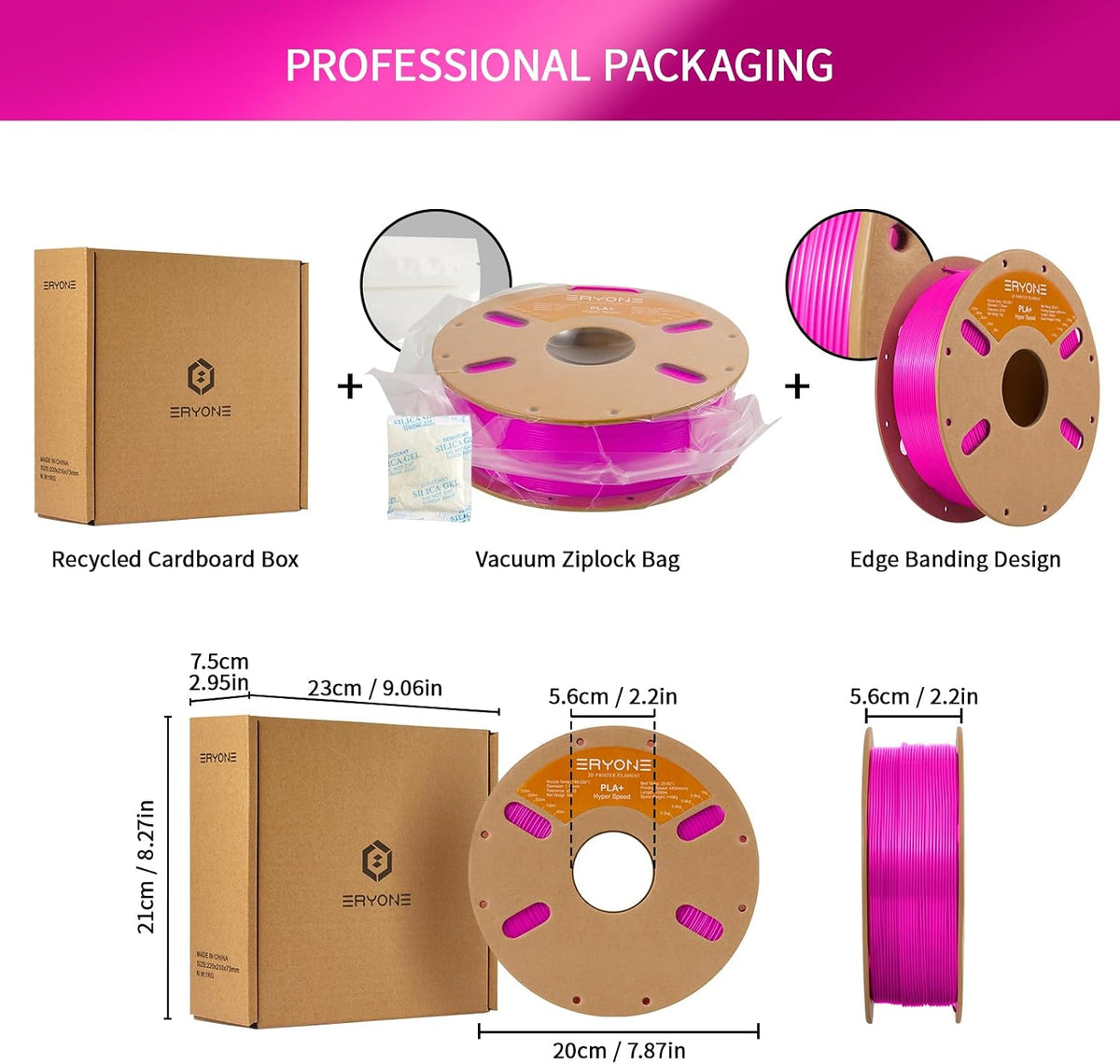 ERYONE Filamento PLA Plus de alta velocidad 1.75mm +\/- 0.03mm, fil...